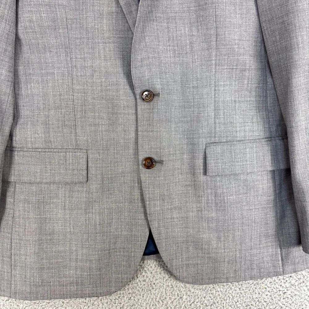 J Crew Voyager Thompson Suit Jacket Mens 40R Gray Wool Double Vent 2 Btn Classic